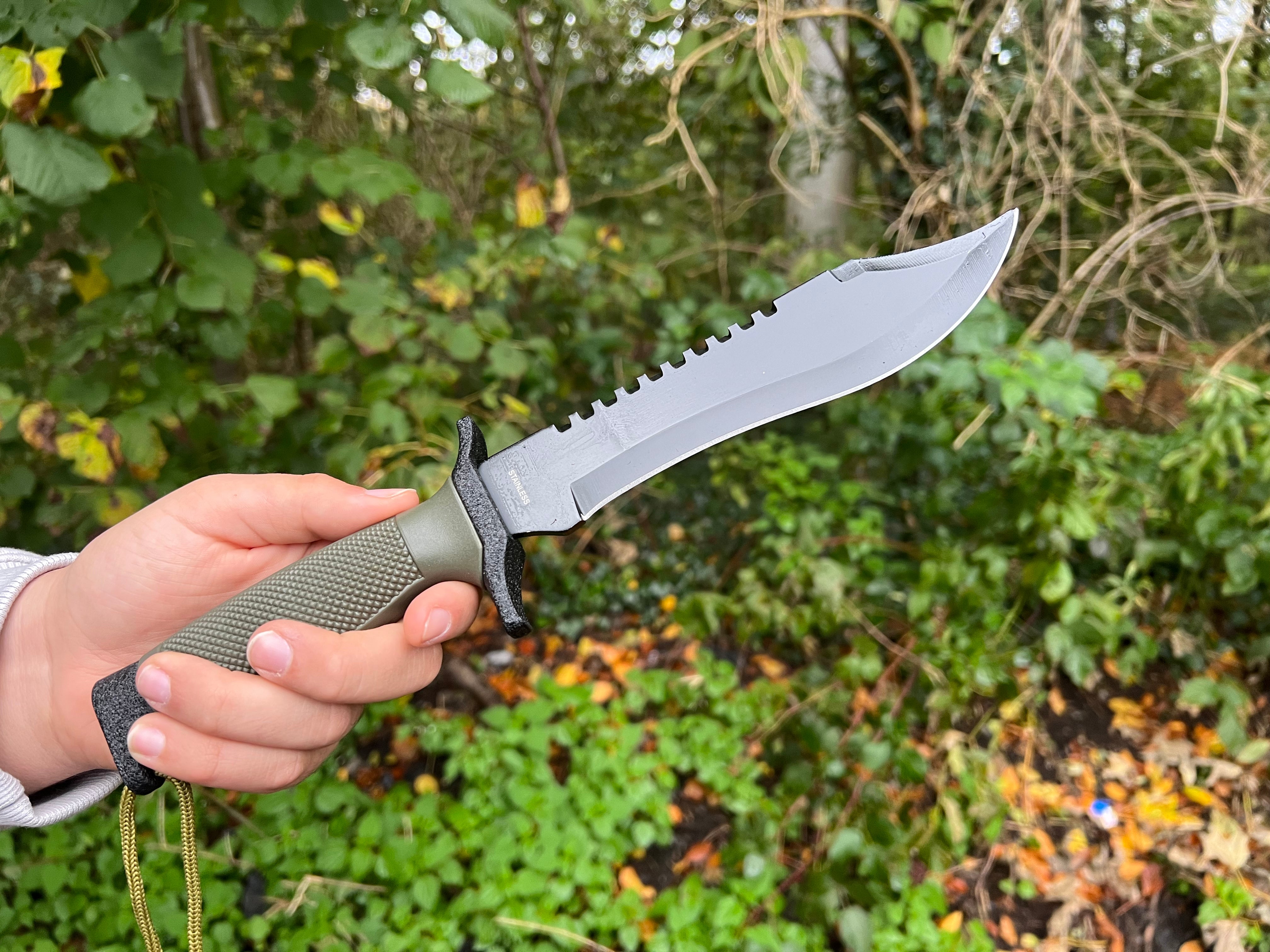 Survival knife "Rambo Tactical"-outdoor companion with hard anodizing and rigid holster