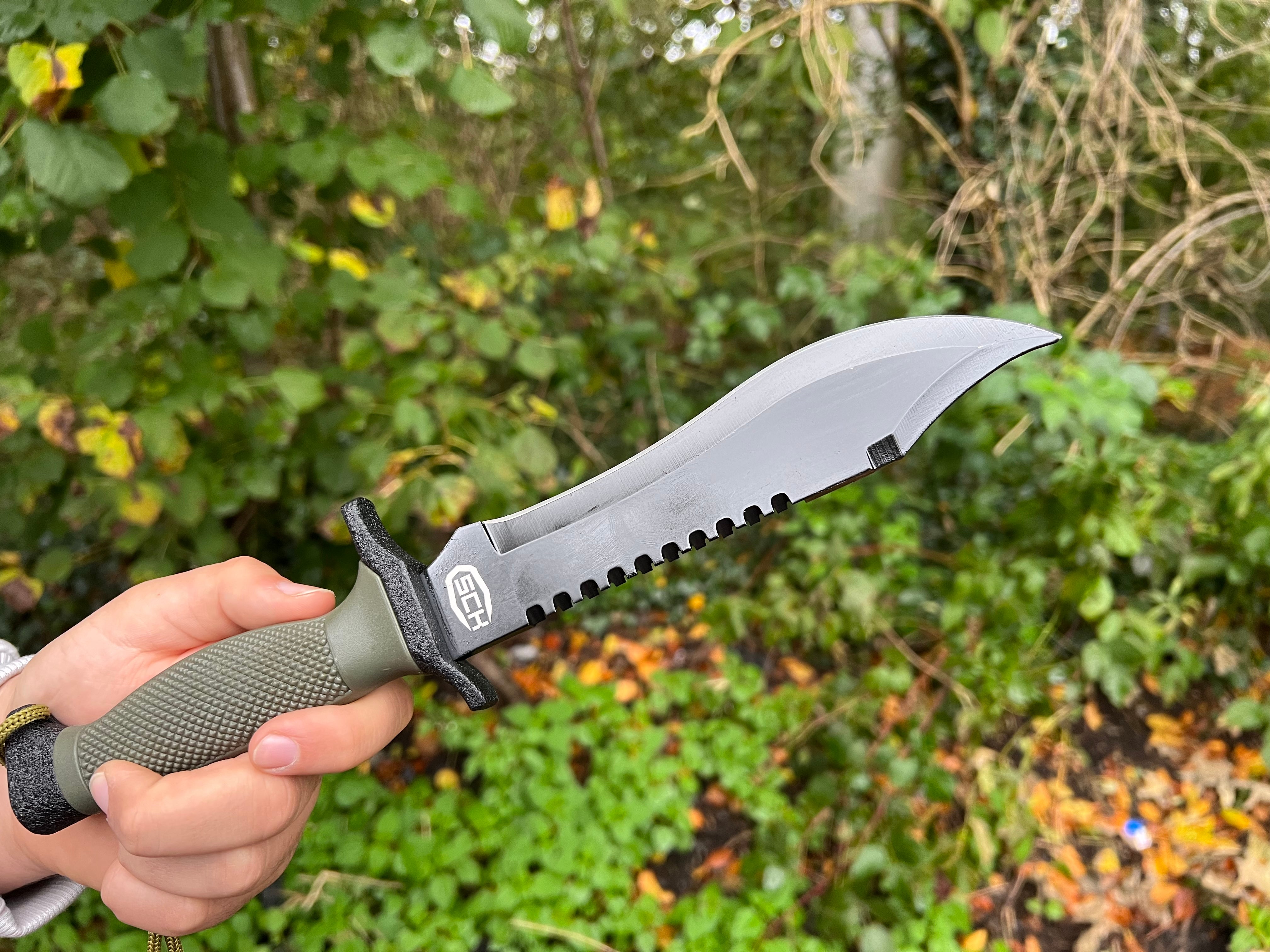 Survival knife "Rambo Tactical"-outdoor companion with hard anodizing and rigid holster