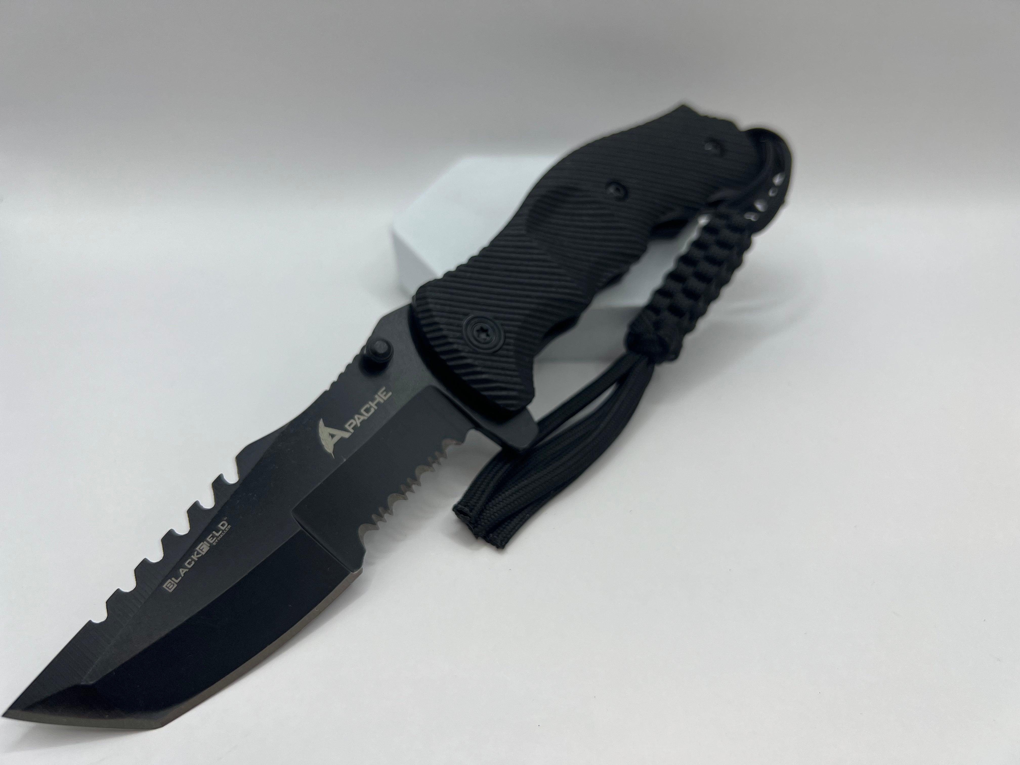 Black Field Apache Folder-The reliable insert pocket knife with spring-assisted blade opening