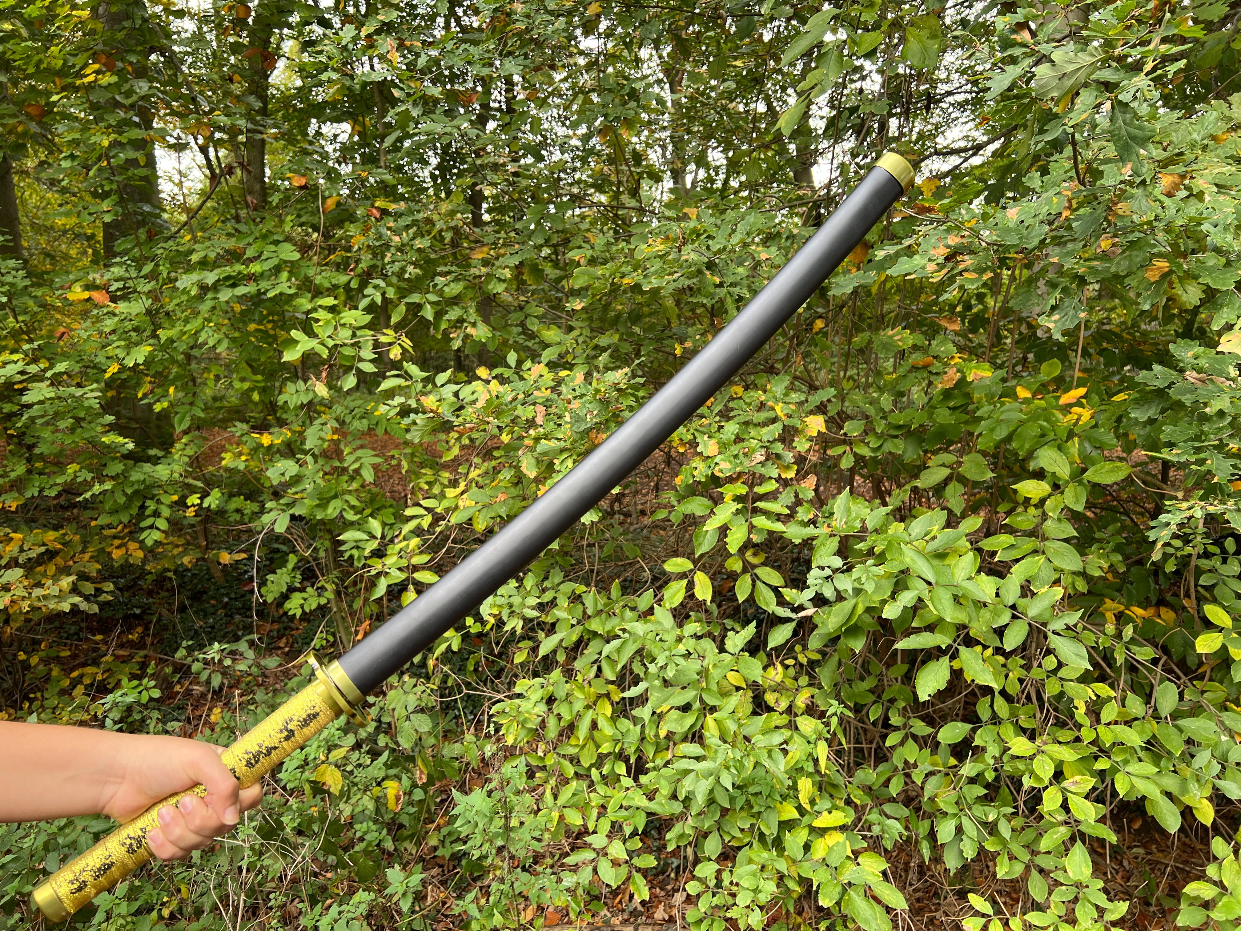 Tsugikuni Yoriichi's Katana with Bamboo Blade-Demon Slayer (Nichirin): Kimetsu No Yaiba