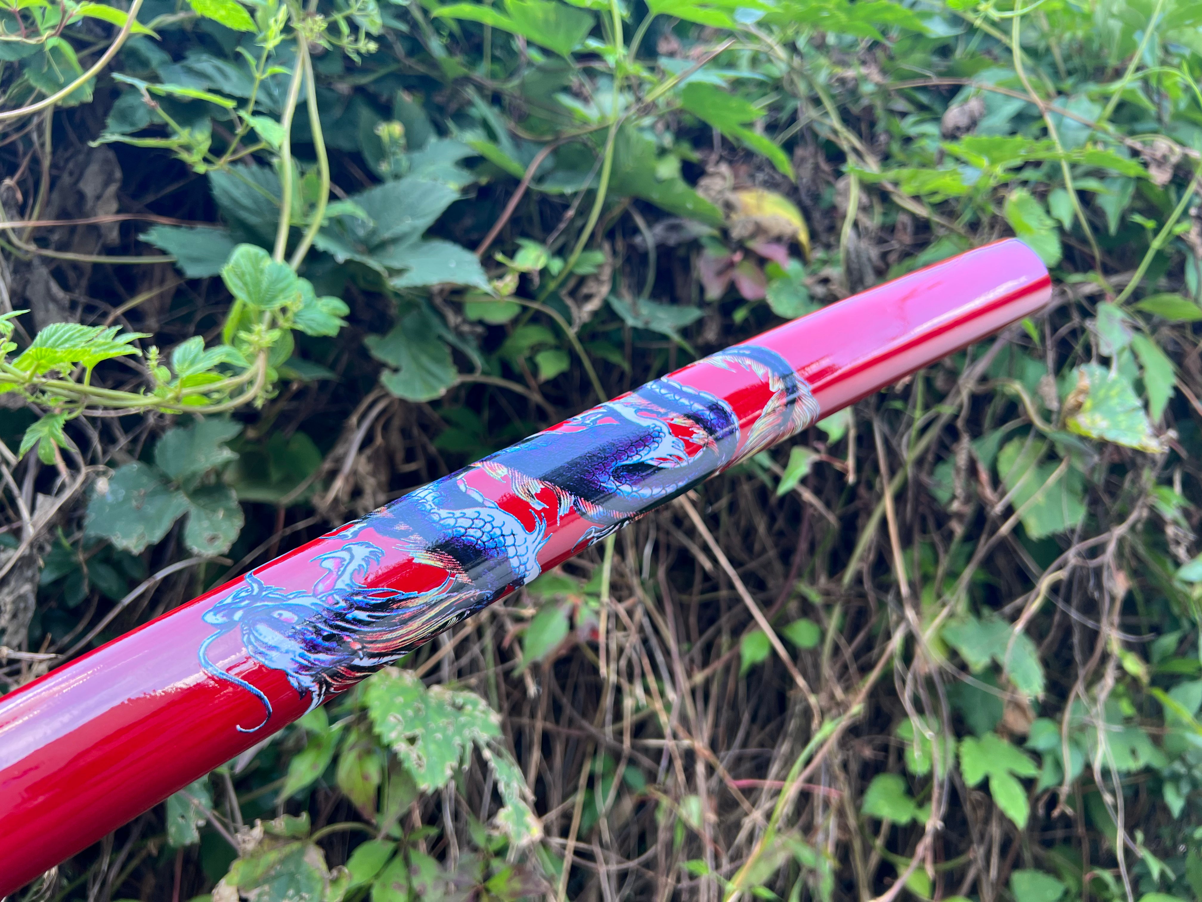 Red Katana Me Dragon Engraving