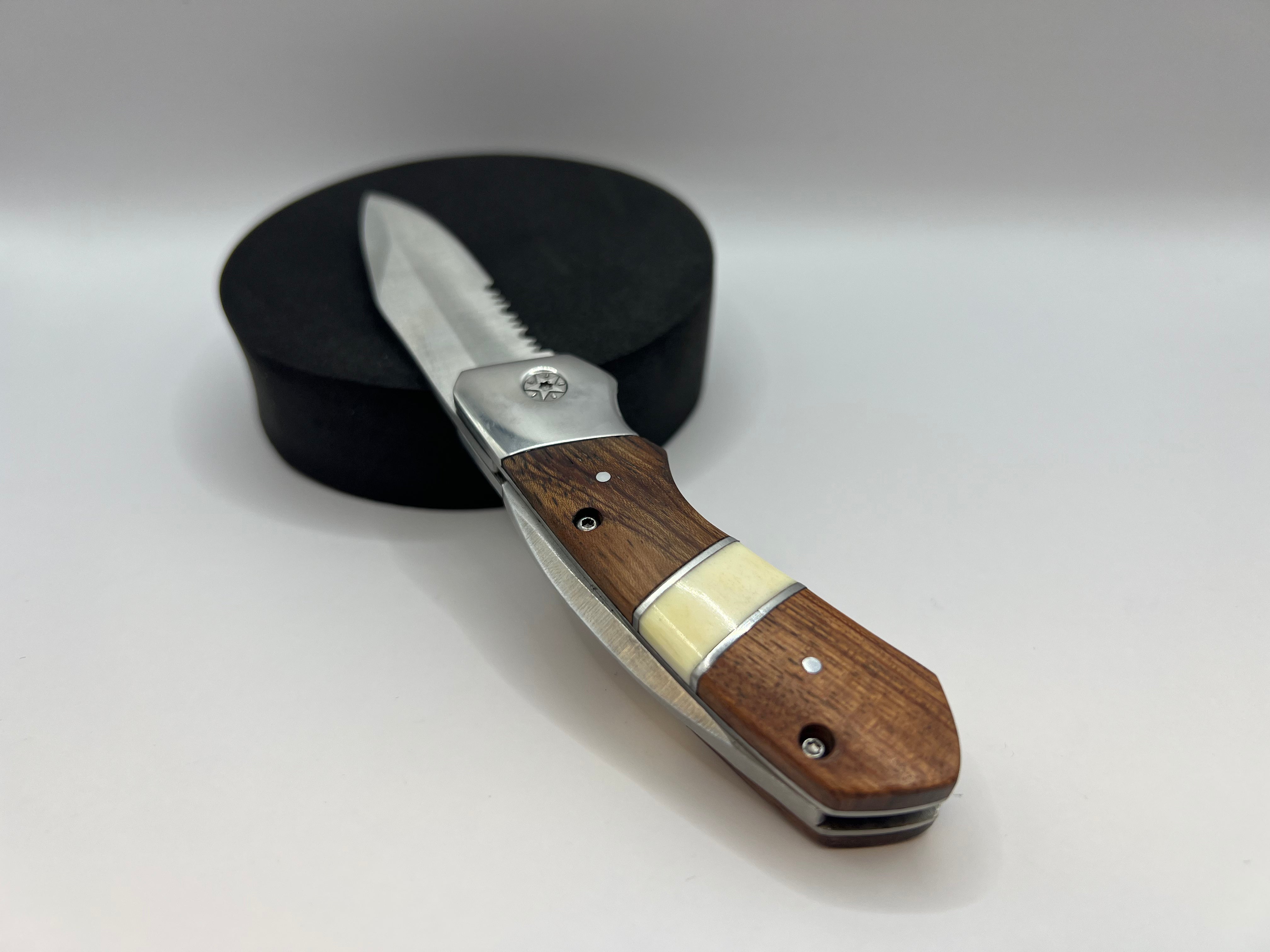 Folding Pocket Knife with Wooden Handle