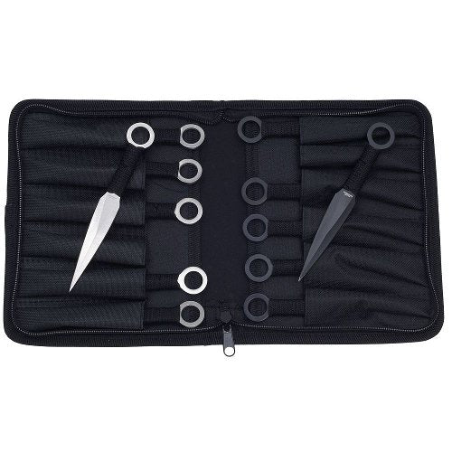 Throwing knife set 12 pieces (6 black/6 silver)