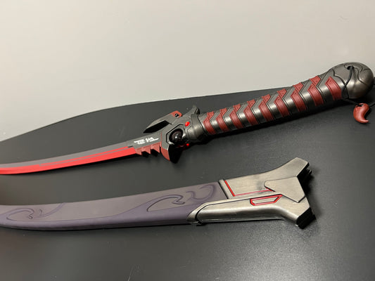 Das Schwert von Genji mit dem Evil Spirit Skin aus dem Spiel Overwatch. Overwatch ist ein Ego Shooter, indem Online Spieler gegeneinander antreten. In Overwatch gehört dieses Schwert zu den besten Waffen im gesamten Spiel.