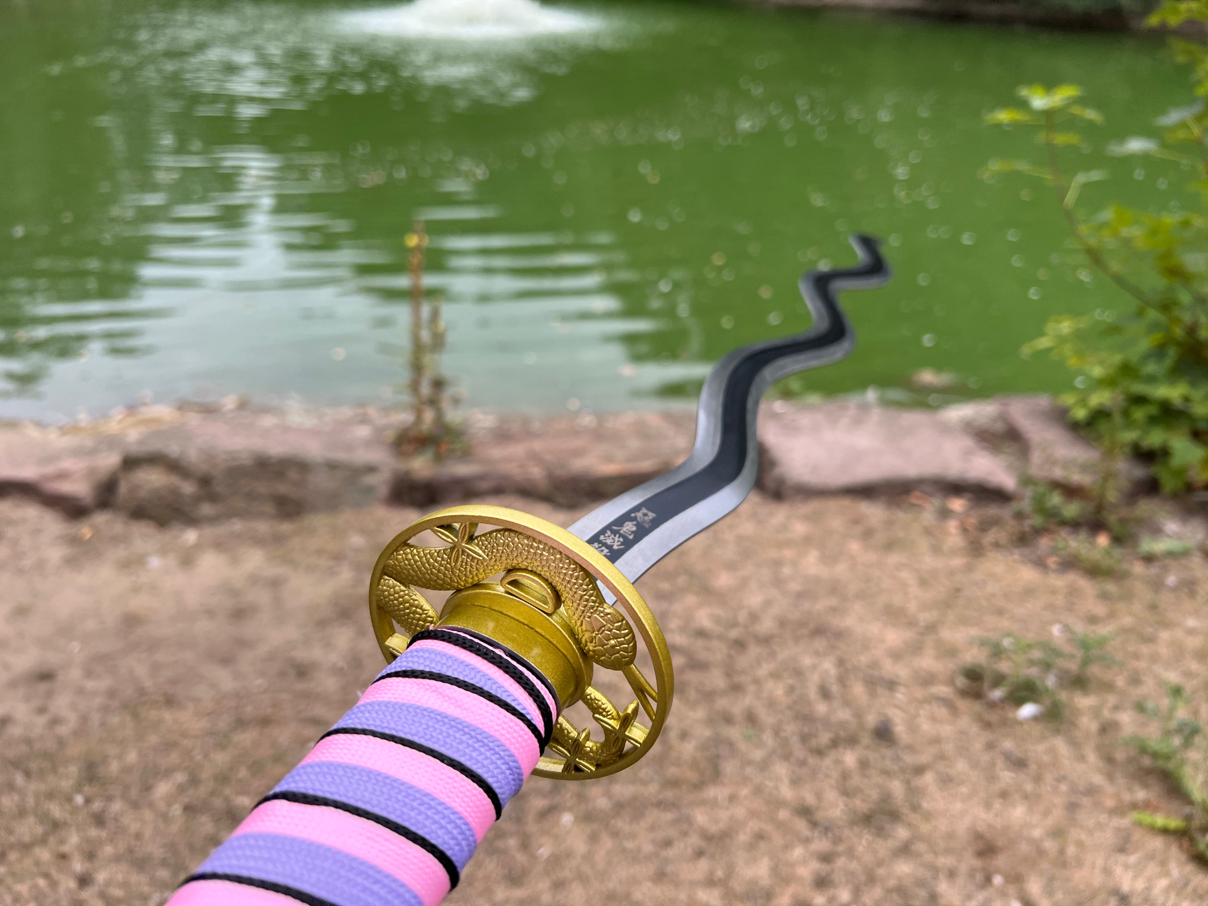 Katana Demon Slayer Iguro Obanai Nichirin Serpent Hashira - Tenda Medieval